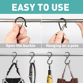 Navona S-hooks in closet for optimized space and accessory hang