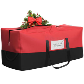 NAVTUE Christmas Tree Bag showing 8ft tree fit with dampproof 600D material.