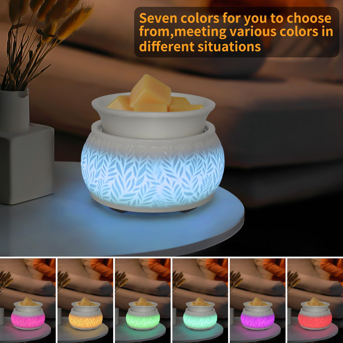 Nawaza 3-in-1 wax warmer accommodates wax melts, candles, and essential oils