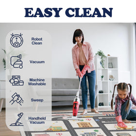 Nayoroom Kids City Road Play Rug bedroom decor idea with easy care and quick cleaning