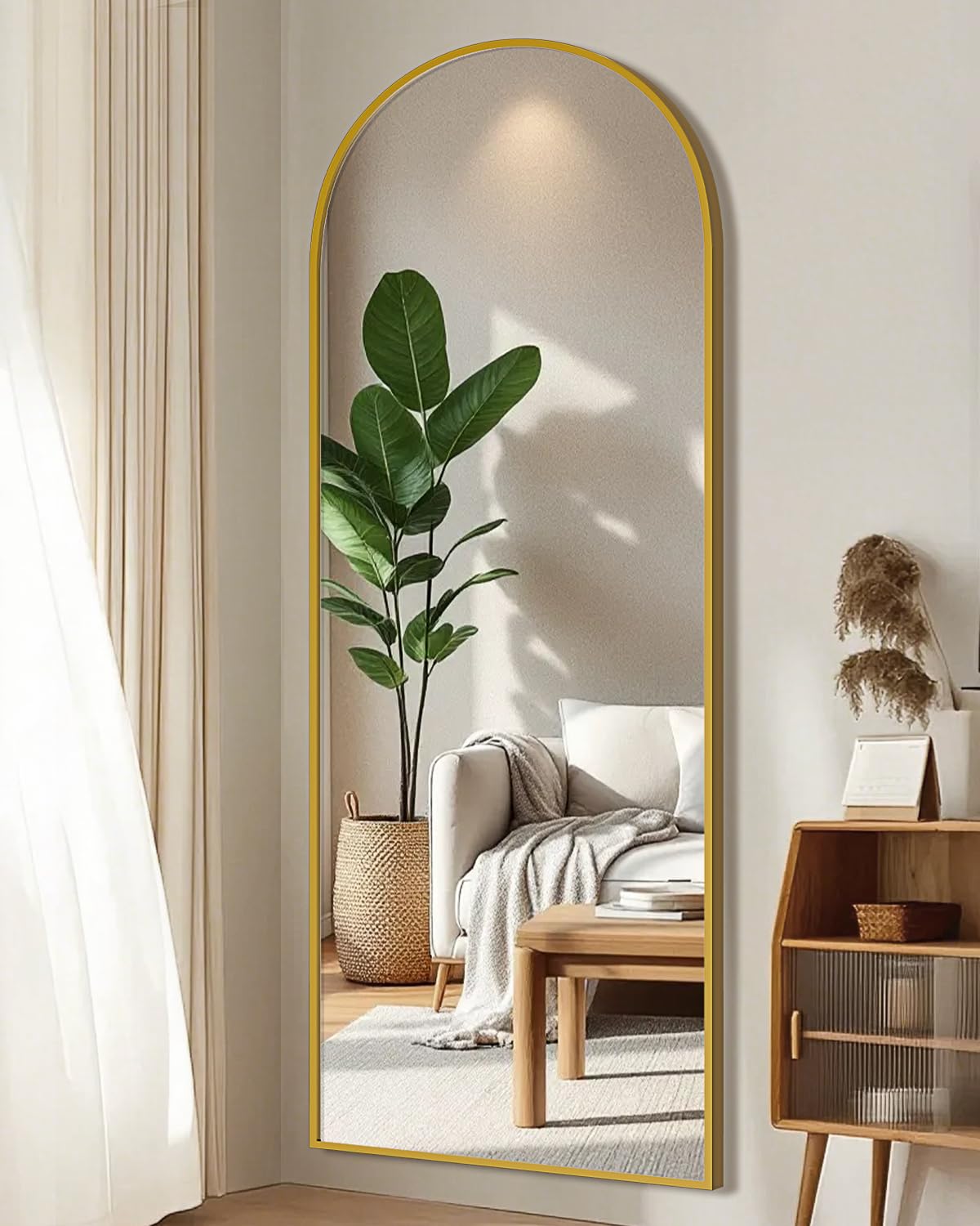 NBGV 59x16 full-length-mirror-stand-gold provides full-body view