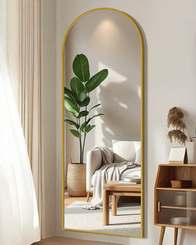 NBGV 59x16 full-length-mirror-stand-gold provides full-body view