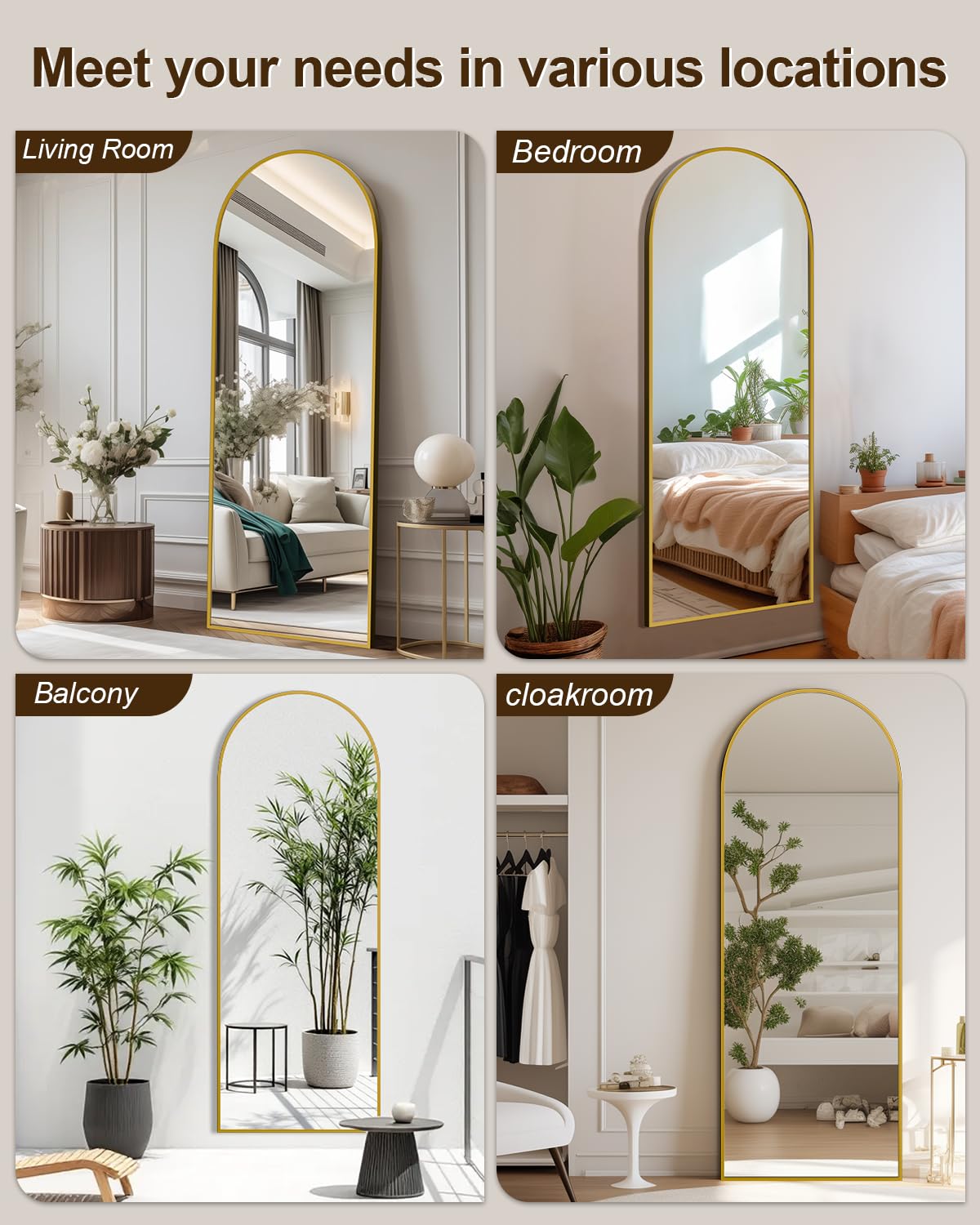 NBGV 59x16 gold-full-length-mirror-in-room enhances brightness