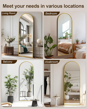 NBGV 59x16 gold-full-length-mirror-in-room enhances brightness