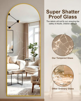 NBGV 59x16 hd-explosion-proof-glass-mirror-gold clear reflections with safety