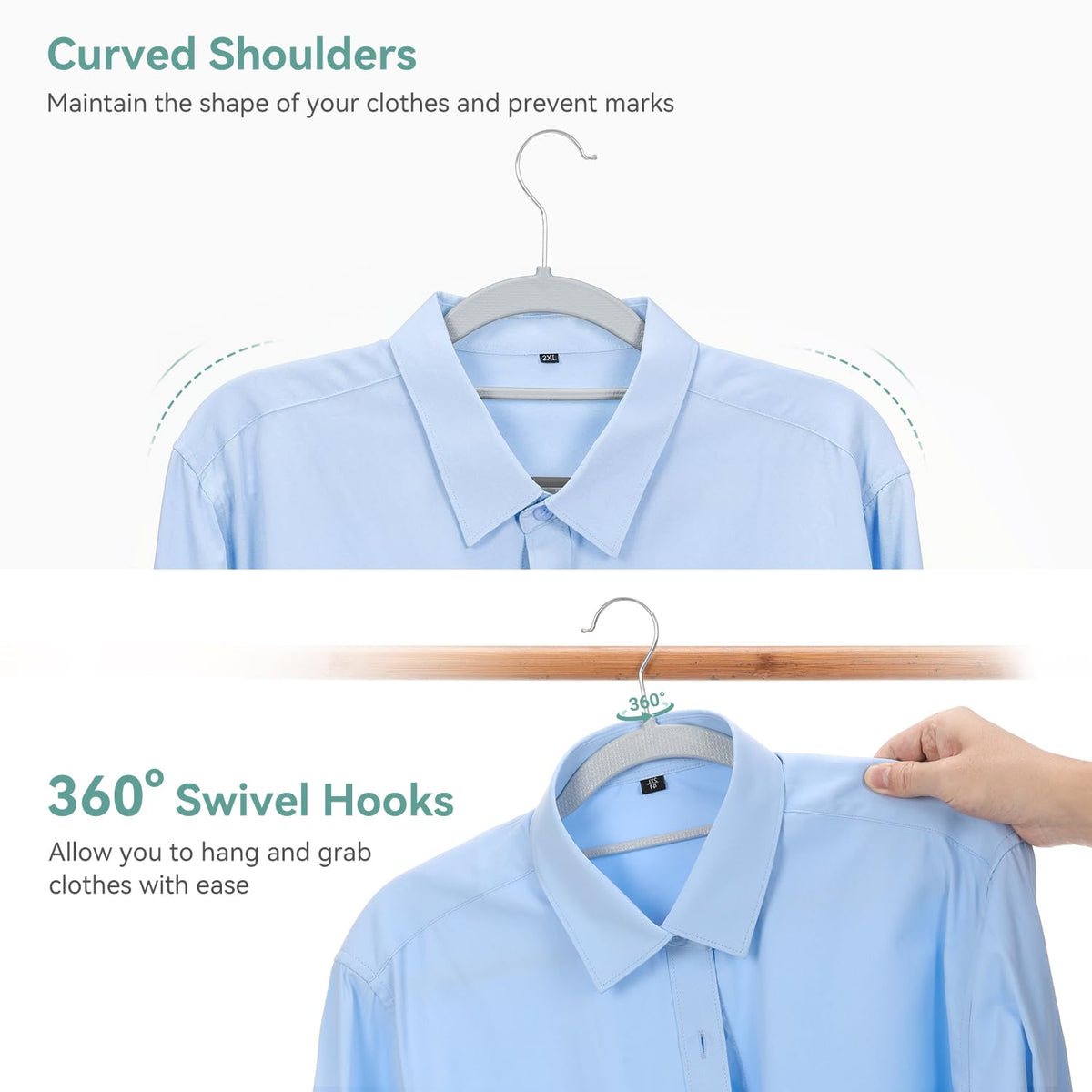 NCXTKJ wet and dry hangers ease laundry to closet transitions.