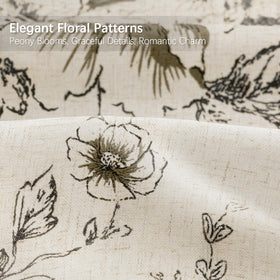 NDDYCU Farmhouse curtain black floral motif detail for refined style.