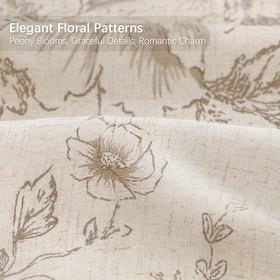 NDDYCU bloom print curtain texture showcases soft linen blend for lasting farmhouse style