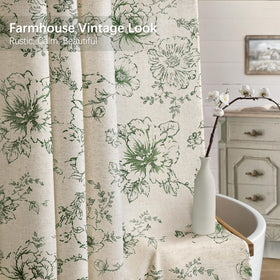 NDDYCU green sage floral pattern detail enhances rustic bathroom decor