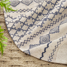NDDYCU Nave Blue Boho Curtain care label shows washing and drying guidance.
