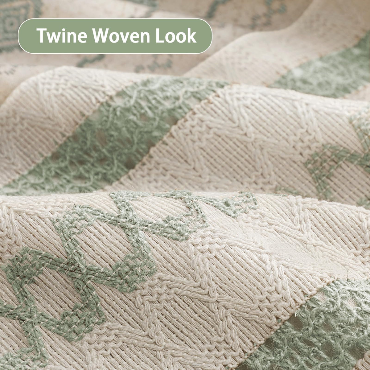 NDDYCU Twine-centered woven detail enhances farmhouse vibe in bath.