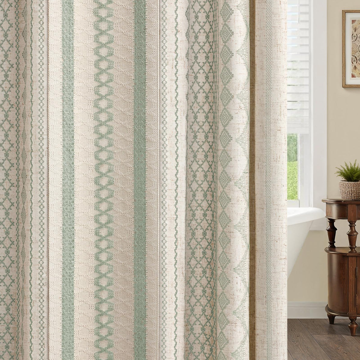 NDDYCU Curtain includes 12 white hooks for quick setup.