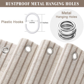 NDDYCU taupe-vintage-tone curtain adds timeless farmhouse elegance to any bath.