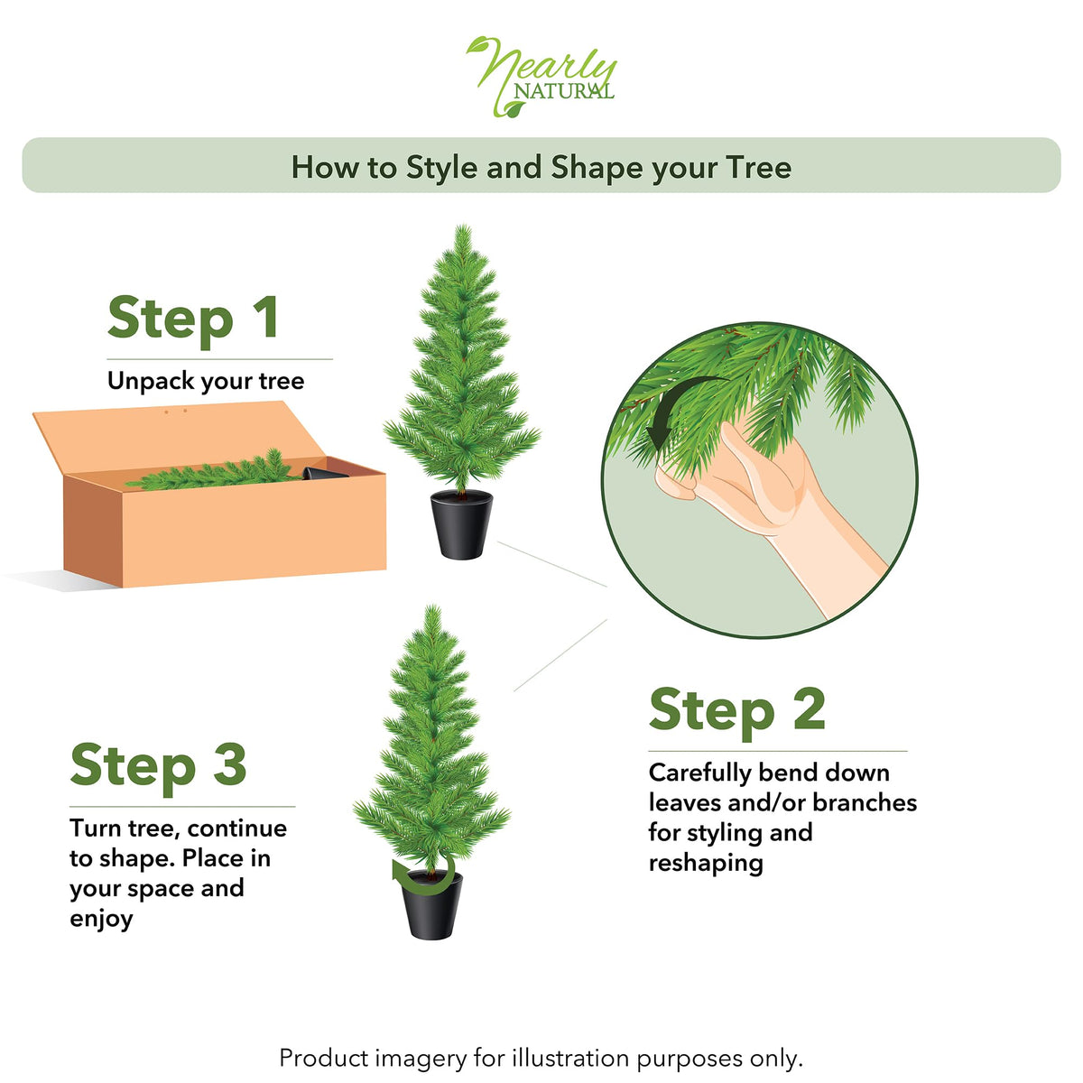 Nearly Natural 4ft cedar tree on outdoor porch for all-season color