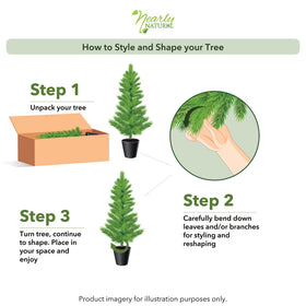 Nearly Natural 4ft cedar tree on outdoor porch for all-season color