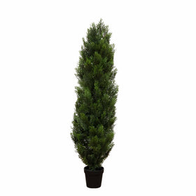 Nearly Natural 4ft faux cedar tree with nursery planter for instant porch appeal