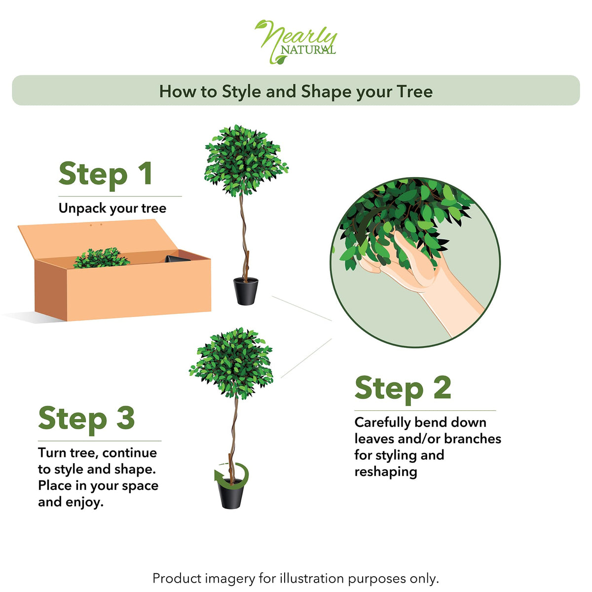 Nearly Natural 4ft triple trunk ficus office scene elevates workspace