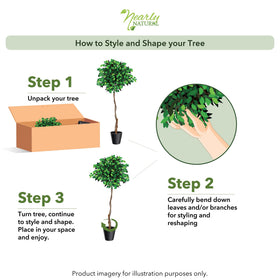 Nearly Natural 4ft triple trunk ficus office scene elevates workspace