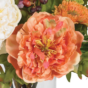 Nearly Natural peony stems bendable for easy reshaping and fuller look.