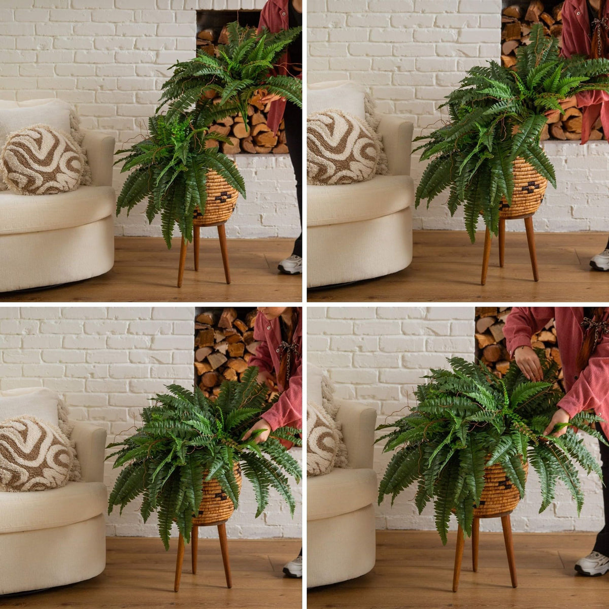 Bendable fronds help shape the drape for styling