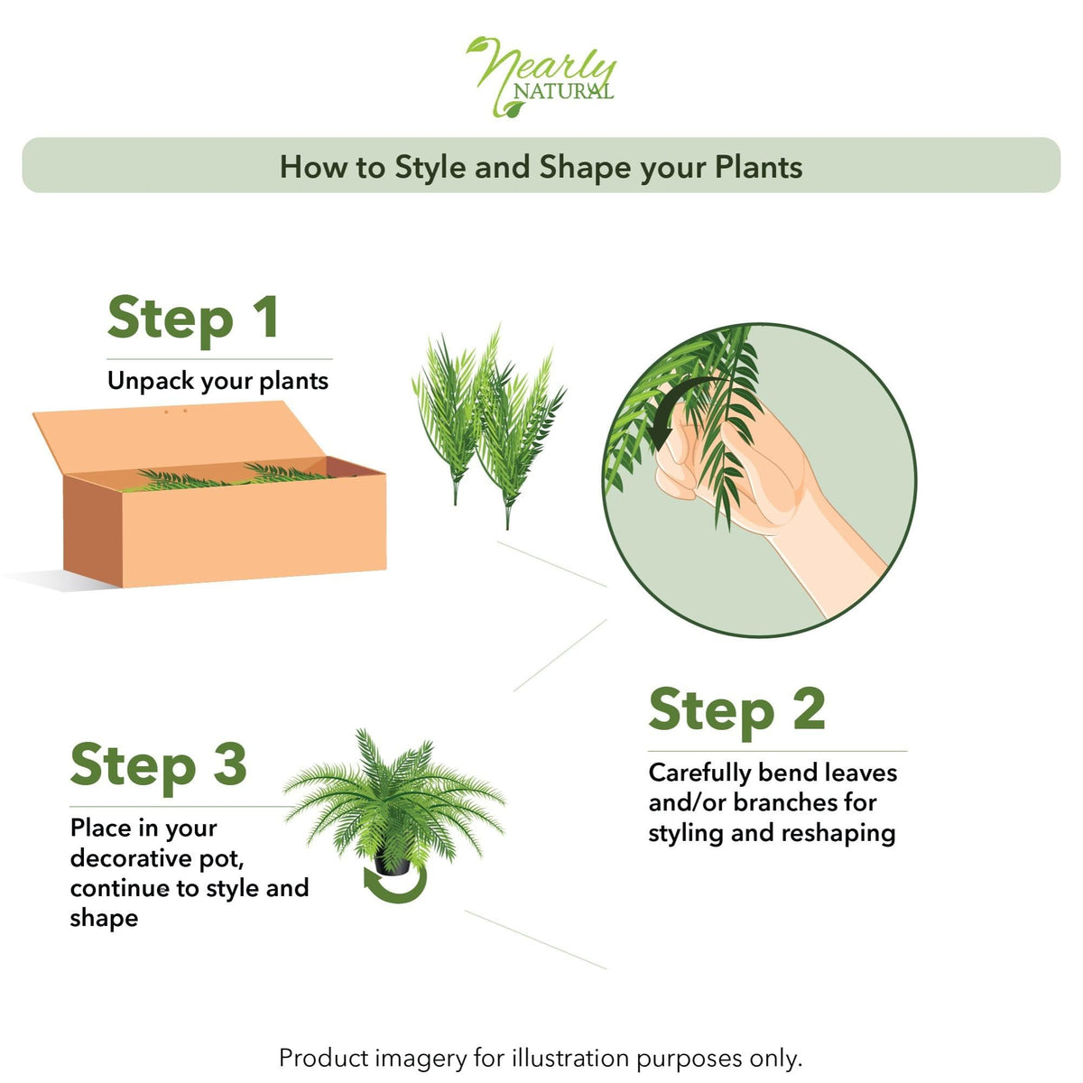 Double-fern set provides generous coverage and balanced aesthetics