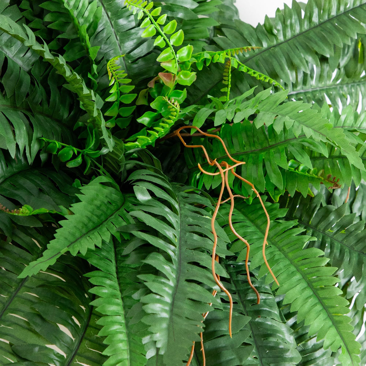 Nearly Natural Boston Fern lush green leaves add vibrant, maintenance-free greenery