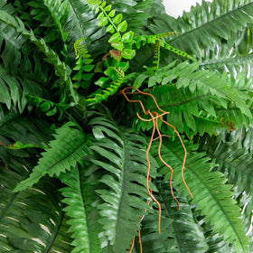 Nearly Natural Boston Fern lush green leaves add vibrant, maintenance-free greenery