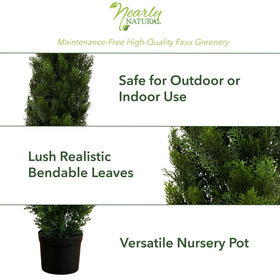 Nearly Natural 4ft cedar tree showing 1,000 tips for lifelike texture
