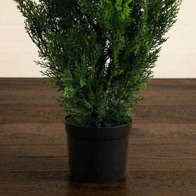 Nearly Natural cedar tree pre-potted in nursery planter for quick setup