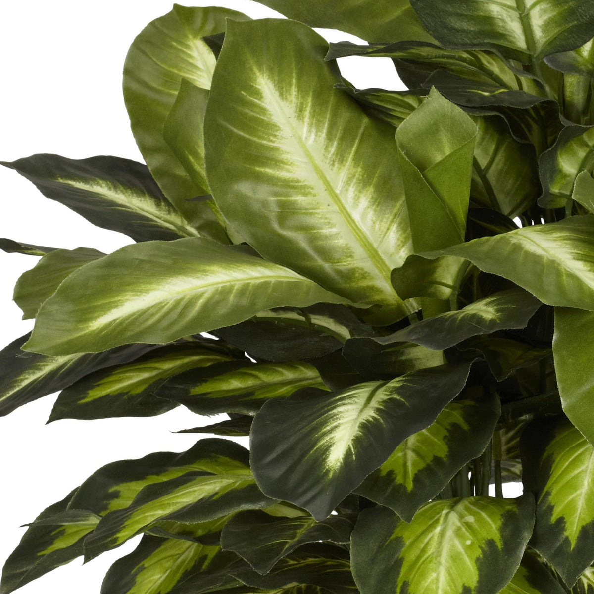 Nearly Natural Dieffenbachia silk plant on a desk enhancing office ambiance