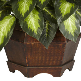 Nearly Natural Dieffenbachia silk plant as living room centerpiece with natural texture