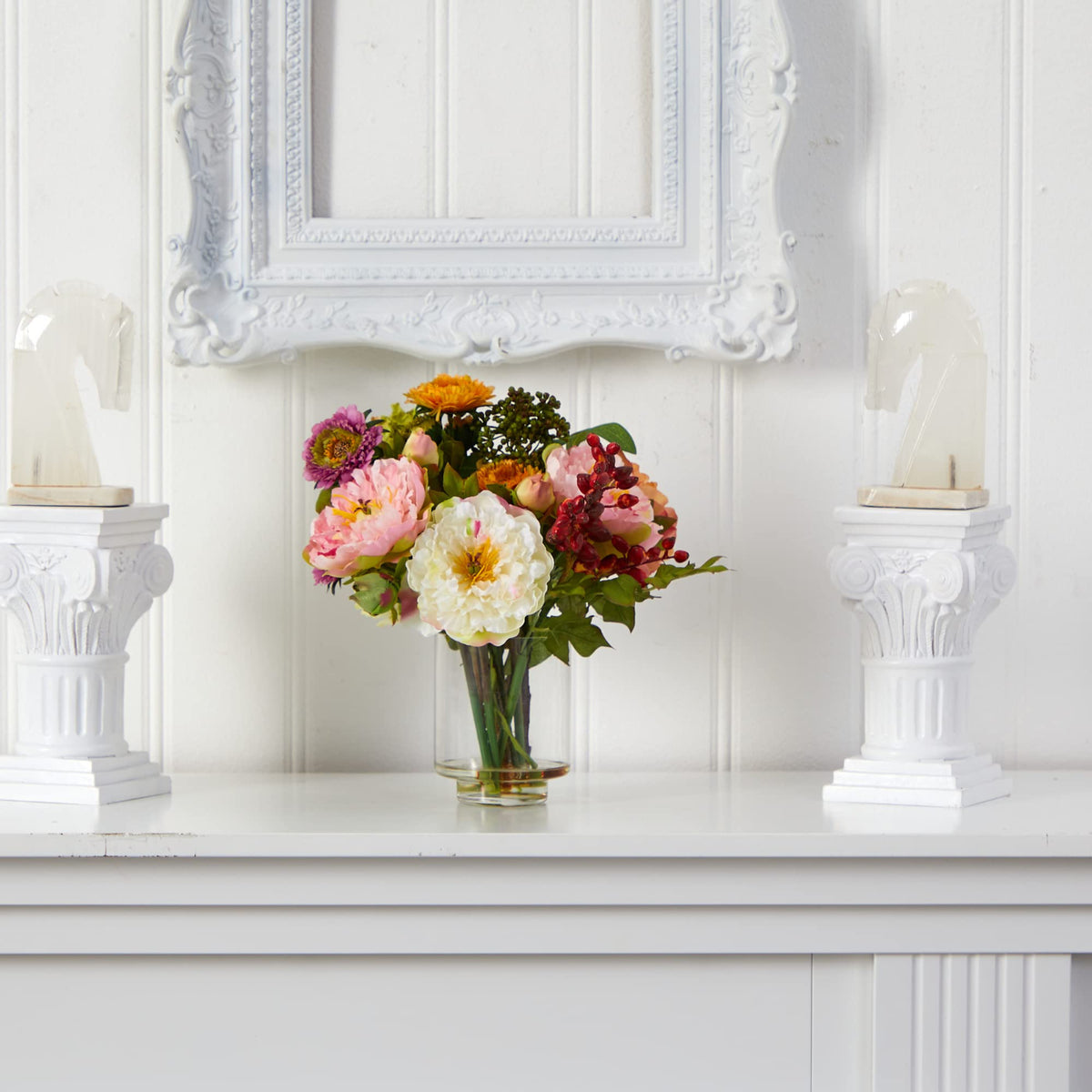 Nearly Natural arrangement requires minimal care and light dusting.