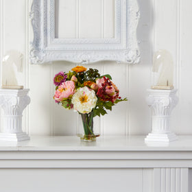 Nearly Natural arrangement requires minimal care and light dusting.