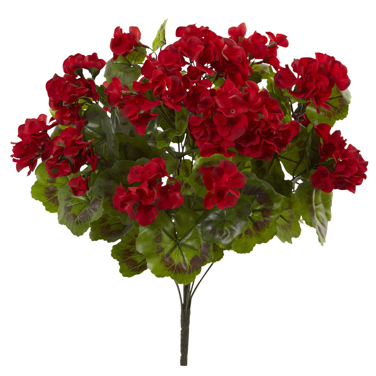 Nearly Natural geranium bush UV-resistant for outdoor or indoor display.