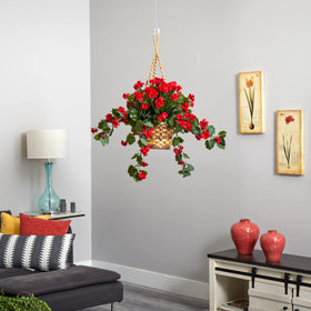 Realistic red geranium blooms enhance curb appeal and interior decor year-round.