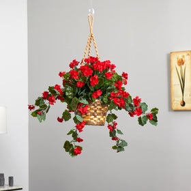 Includes hanging basket for quick placement in living rooms or entryways.