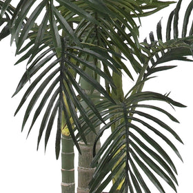 Nearly Natural Golden Cane Palm Tree measures 78 inches for bold corner styling.
