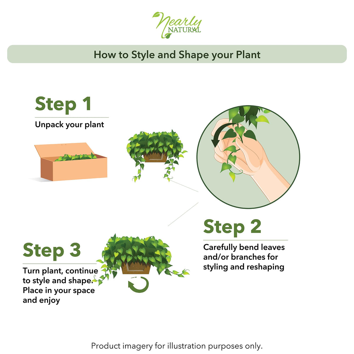 Nearly Natural Pothos Ivy basket setup, easy decor that stays fresh.