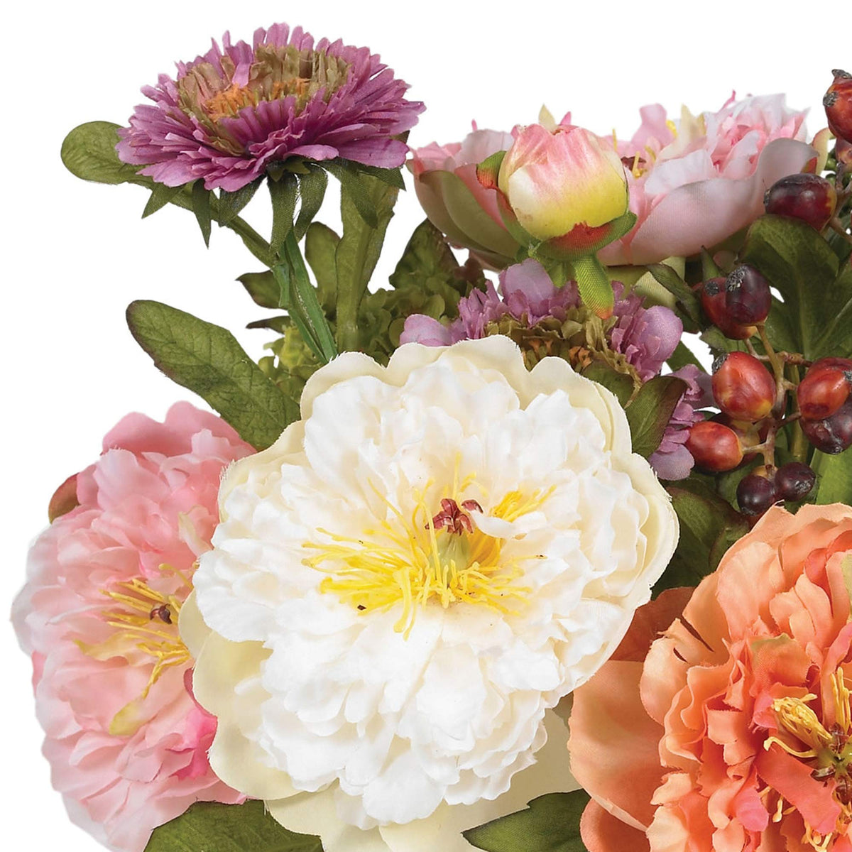 Nearly Natural faux peony display designed to last for years.