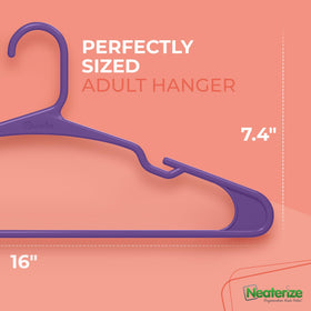 NEATERIZE 100-pack hangers organize closets with space-saving slim profile.