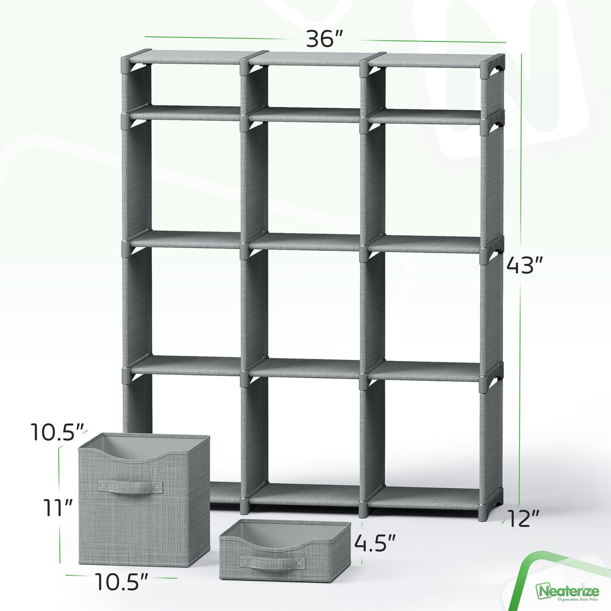 NEATERIZE 12-cube storage unit provides spacious organization for clothes and toys
