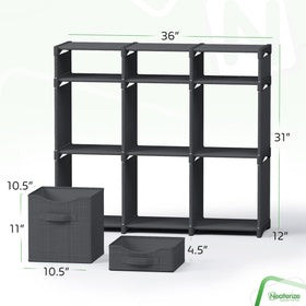 NEATERIZE 9-cube storage bins included for versatile toy and clothing organization