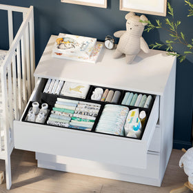 NEATERIZE baby clothes organizer with multiple sizes for easy closet sorting.