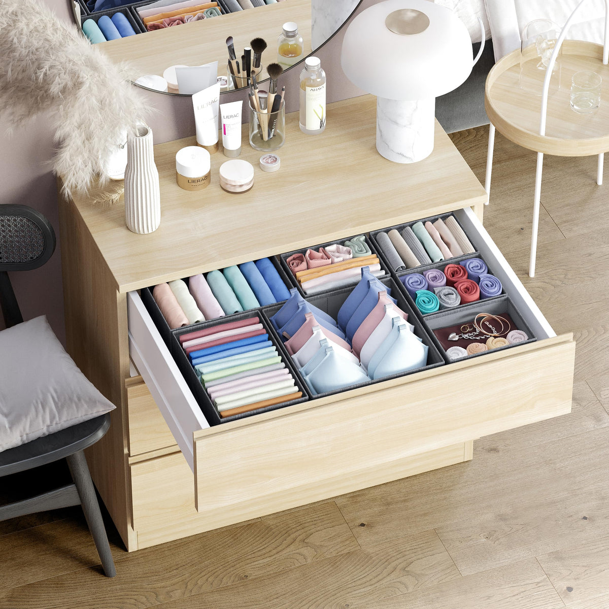 NEATERIZE baby diaper organizer in dark grey for nursery essentials