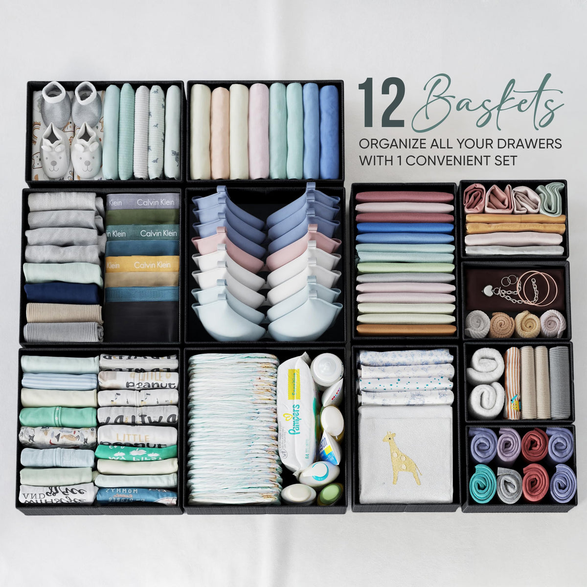 NEATERIZE breathable fabric drawer organizers maintain shape during daily use.