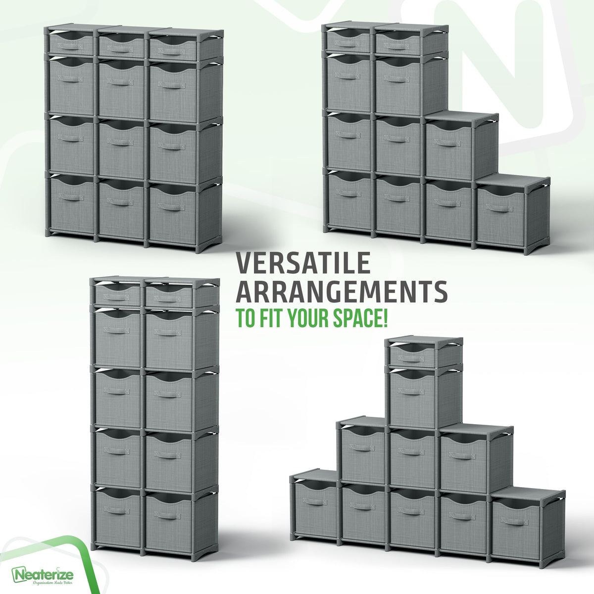 NEATERIZE closet storage system keeps bedrooms tidy and clutter-free