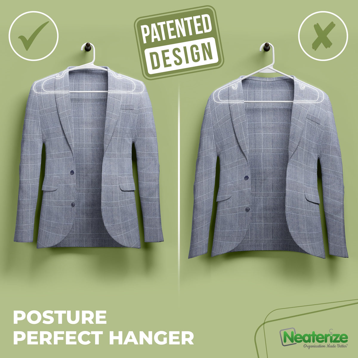 NEATERIZE durable eco-friendly hangers resist bending and wear