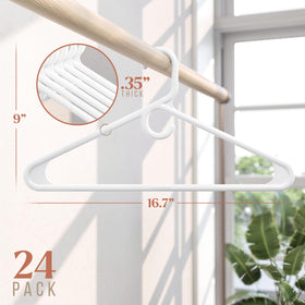 NEATERIZE colorful thick hangers brightening the closet while supporting heavy garments