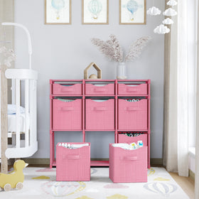 NEATERIZE cube storage durable construction pink, iron rods and plastic connectors.
