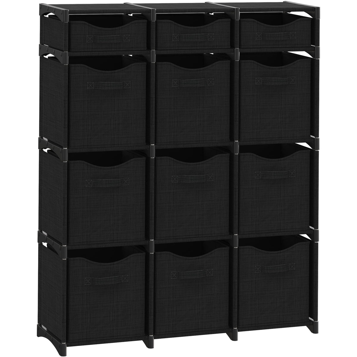 NEATERIZE cube storage organizer with bins in black for versatile closet organization